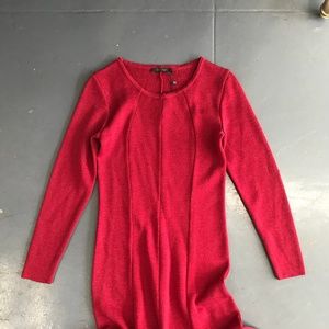 Biana dark red knit dress